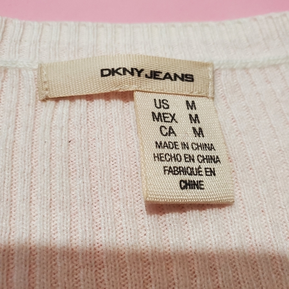 ✨️ DKNY Jeans Cream Off White Knit Sweater ✨️ - Picture 2 of 6